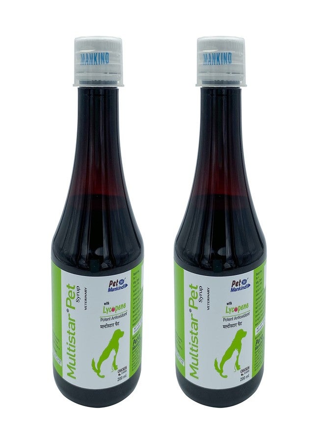 ALP Multistar Pet Syrup with Lycopene| Potent Antioxidant| Highly Palatable Amino Acid & Multivitamin Syrup| Chicken Flavoured| Dog Supplement| 200ML (Pack of 2) - Image 1